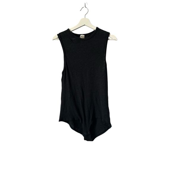 Free People All The Time Linen Blend Black Bodysuit size XS - Picture 4 of 11